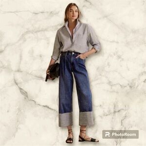 Banana Republic Factory High-Rise Wide-Leg Cropped Jean